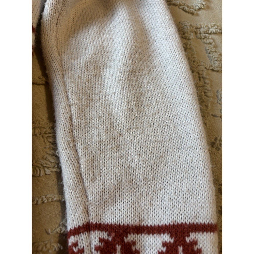 Wrangler Retro Women's SMALL Steer Head western Sweater ivory and burnt orange - Picture 4 of 6